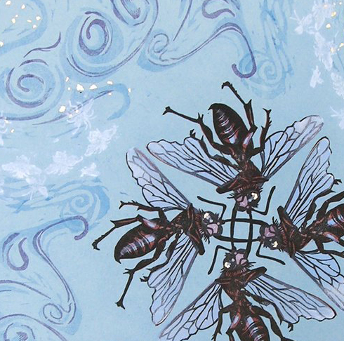 Blue Vortex, woodblock, (detail) © 2005 April Vollmer