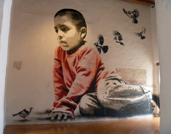 Reflejos de Huida, stencil, 2013, Lapiztola.