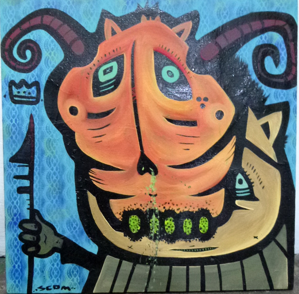 SCOM, Painting on canvas, Taller Siqueiros, Oaxaca.