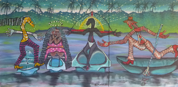 From Orquedeas de un Puebla Negra. Mixed media.