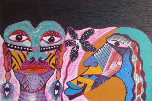 'Orquida en le cortejo" mixed media ©2014 Baltazar C. Melo