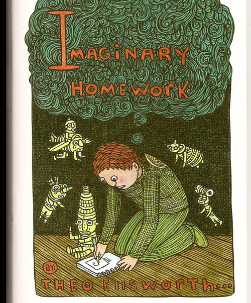 Cover Imaginary Homework © Theo Ellsworth 2013