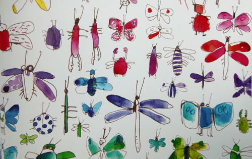 Fanciful pageful of bugs displays the brilliance of clean color © F.S.