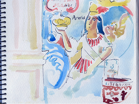 America, mural detail, Chapel Atotonilco, Mex.