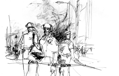 Police Barricades 0n 9/11/2001.© Veronica Lawlor