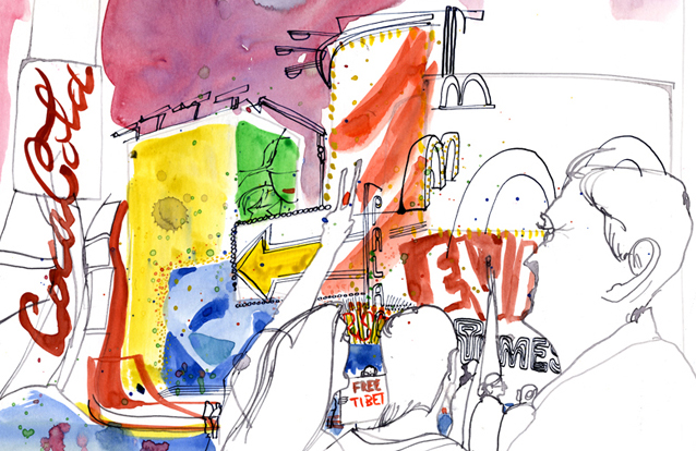 More Times Square Tourists, detail © Veronica Lawlor